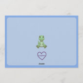 Cute Blue Dinosaur with Picture Birthday Einladung (Rückseite)