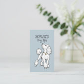 Cute Blue Dog Grooming Spa QR-Code Visitenkarte (Stehend Vorderseite)