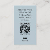 Cute Blue Dog Grooming Spa QR-Code Visitenkarte (Rückseite)