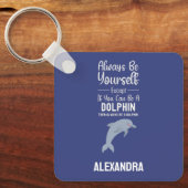 Cute Blue Dolphin Lovers Funny Ocean Sea Animal Schlüsselanhänger (Vorderseite)