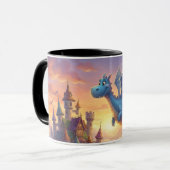 Cute Blue Dragon Fantasy Coffee Mug Tasse (Vorderseite Links)