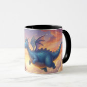 Cute Blue Dragon Fantasy Coffee Mug Tasse (VorderseiteRechts)