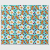 Cute Blue Eggs Bacon Strawberries Blueberries  Geschenkpapier (Flach)