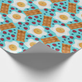 Cute Blue Eggs Bacon Strawberries Blueberries  Geschenkpapier (Ecke)