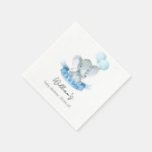 Cute Blue Elephant Boy Baby Shower Napkins Serviette (Ecke)