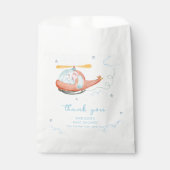 Cute Blue Elephant Helicopter Airplane Baby Shower Geschenktütchen (Vorderseite)