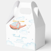Cute Blue Elephant Helicopter Baby Shower  Geschenkschachtel (Vorderseite)