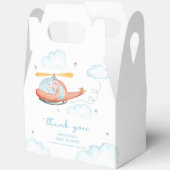 Cute Blue Elephant Helicopter Baby Shower  Geschenkschachtel (Offen)