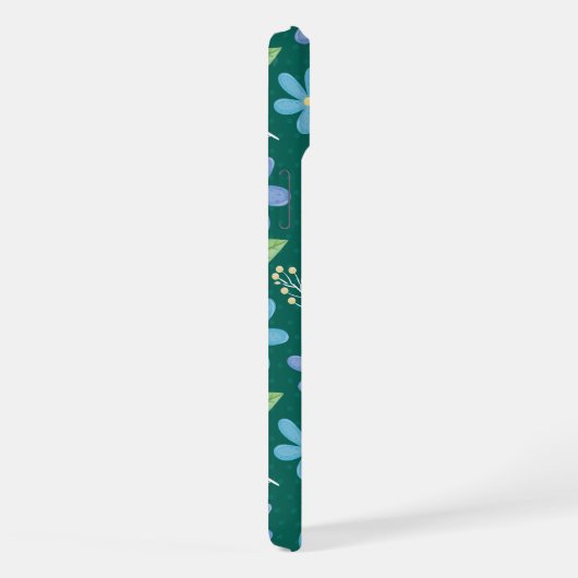 Cute Blue Floral Seamless Pattern iPhone Hülle (Rechte Seite)