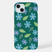 Cute Blue Floral Seamless Pattern iPhone Hülle (Rückseite)