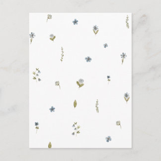 Cute Blue Flowers Spring Floral Card. Postkarte