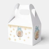Cute blue Gingerbread boy Bauble Baby Shower Geschenkschachtel (Rückseite)