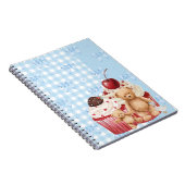 Cute Blue Gingham Teddy Bear & Ribbon Notizblock (Rechte Seite)