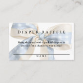 Cute Blue GinghamBow Diaper Raffle Boy Baby Shower Begleitkarte (Vorderseite)
