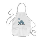 Cute Blue Gray Dinosaur Personalized Kinderschürze (Vorne)