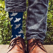 Cute Blue Gray Shark Pattern Socken