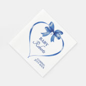 Cute Blue Heart Boy Baby Shower Serviette (Ecke)