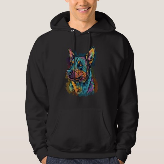 Cute Blue Heeler Dog on Australian Cattle Dog Hoodie (Vorderseite)