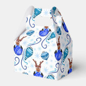 Cute Blue Holiday Christmas Reindeer Geschenkschachtel (Vorderseite)