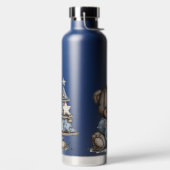 CUTE BLUE HOLIDAY WINTER TEDDY BEARS TRINKFLASCHE (links)