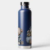 CUTE BLUE HOLIDAY WINTER TEDDY BEARS TRINKFLASCHE (links)