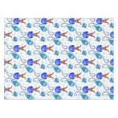 Cute Blue Kids Christmas Reindeer Tischdecke (Vorderseite (Horizontal))
