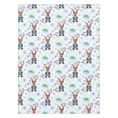 Cute Blue Kids Christmas Reindeer Tischdecke (Vorderseite)