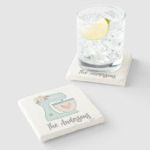 Cute Blue Kitchen Cake Mixer Steinuntersetzer (Seitenansicht)