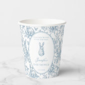 Cute Blue Little Bunny Easter Baby Boy Shower Pappbecher (Vorderseite)