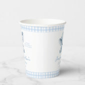 Cute Blue Little Peanut Elephant Baby Boy Shower Pappbecher (Rechts)