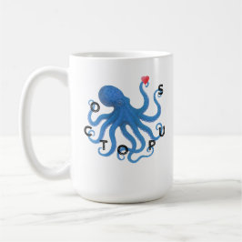 Cute Blue Octopus Friend with Heart Ocean Scuba  Kaffeetasse
