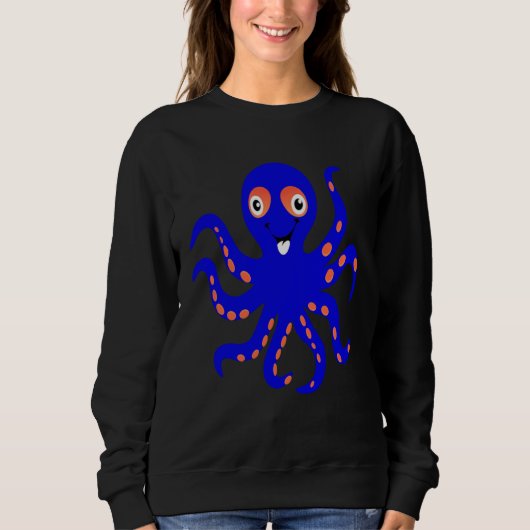 Cute Blue Octopus Ocean Sea Animal Halloween Costu Sweatshirt (Vorderseite)