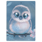Cute Blue Owl Clipboard Klemmbrett (Rückseite)