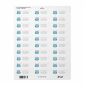 Cute Blue Owl Return Address Labels (Vorne)