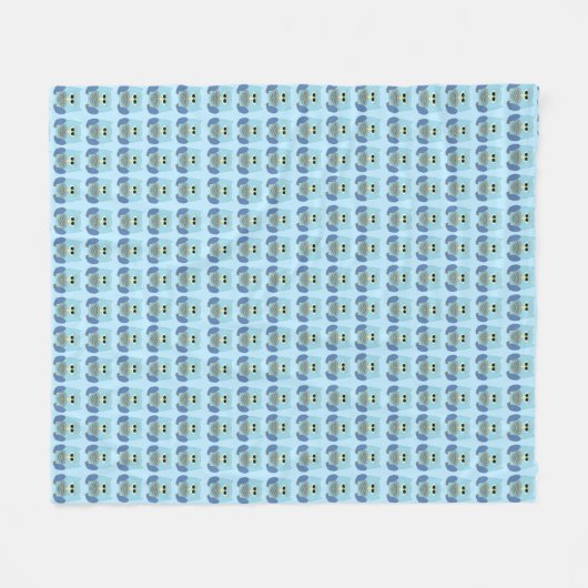 Cute Blue Owls Pattern Fleecedecke (Vorderseite (Horizontal))