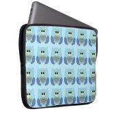 Cute Blue Owls Pattern Laptopschutzhülle (Vorne Rechts)