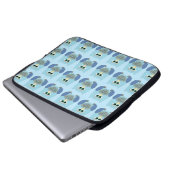 Cute Blue Owls Pattern Laptopschutzhülle (Vorne Knopf)