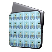Cute Blue Owls Pattern Laptopschutzhülle (Vorderseite Links)