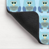 Cute Blue Owls Pattern Mousepad (Ecke)