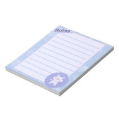 Cute Blue Pastel Baby Wolf  Notizblock (Rotiert)