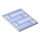 Cute Blue Penguin Notepad | Minimal Grid Me Notizblock (angewinkelt)