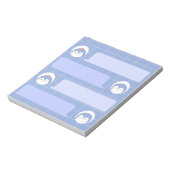 Cute Blue Penguin Notepad | Minimal Grid Me Notizblock (Rotiert)