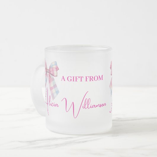 Cute Blue & pink Bow Personalized Gift From Mattglastasse (Vorderseite Links)