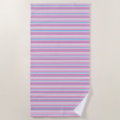 Cute blue pink stripes strandtuch (Vorderseite)