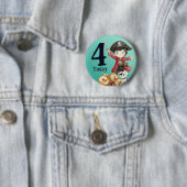 Cute Blue Pirate child's Birthday Button (Beispiel)