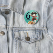 Cute Blue Pirate child's Birthday Button (Beispiel)