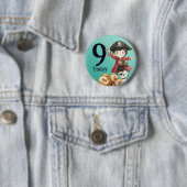 Cute Blue Pirate child's Birthday Button (Beispiel)