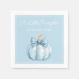 Cute Blue Pumpkin Boy Baby Shower Serviette
