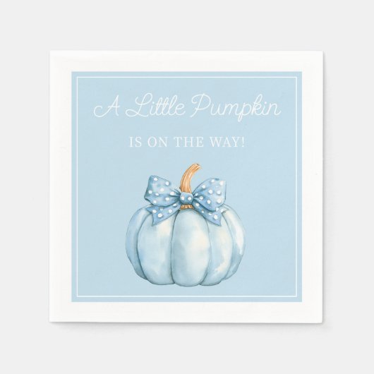 Cute Blue Pumpkin Boy Baby Shower Serviette (Vorderseite)
