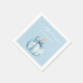 Cute Blue Pumpkin Boy Baby Shower Serviette (Ecke)